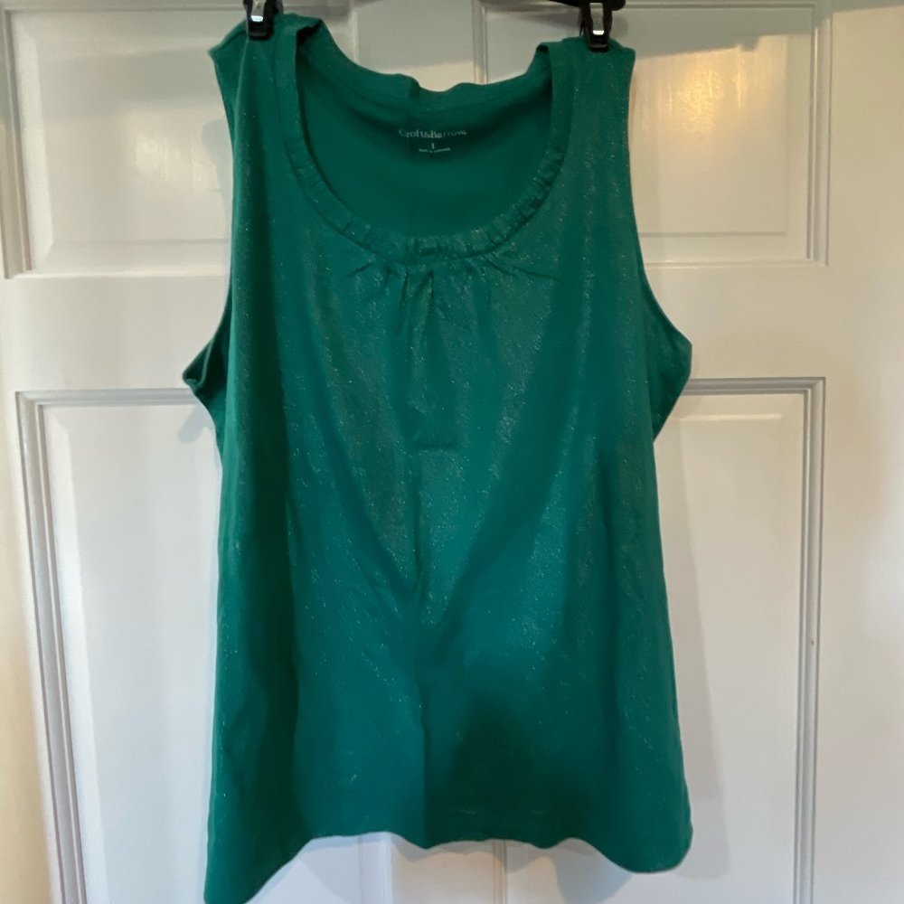 Croft & Barrow Tank Top. Green Shimmer